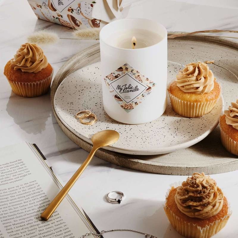 bougie automne cupcake noisette